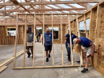 Walls were "constructed" on the ground and then raised