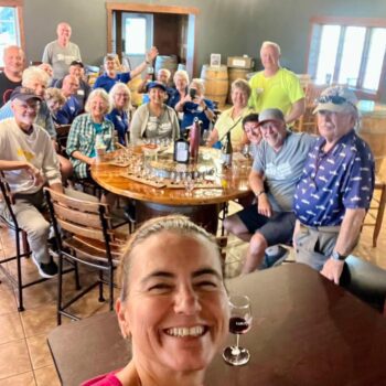 The whole gang at the brewery